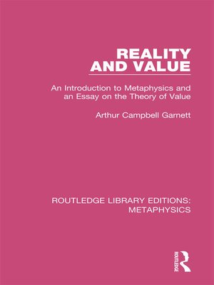 cover image of Reality and Value